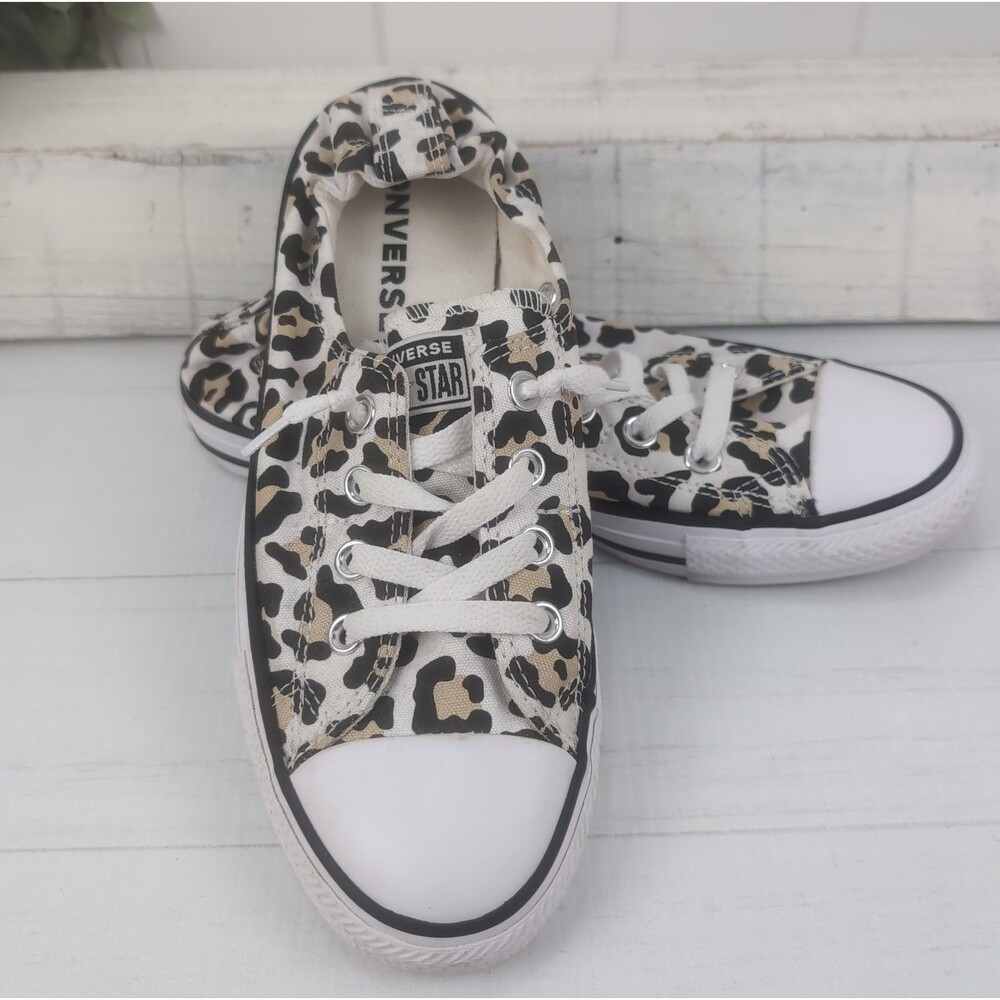 Converse Chuck Taylor All Star Shoreline Leopard Print Slip On Shoes Women's 9